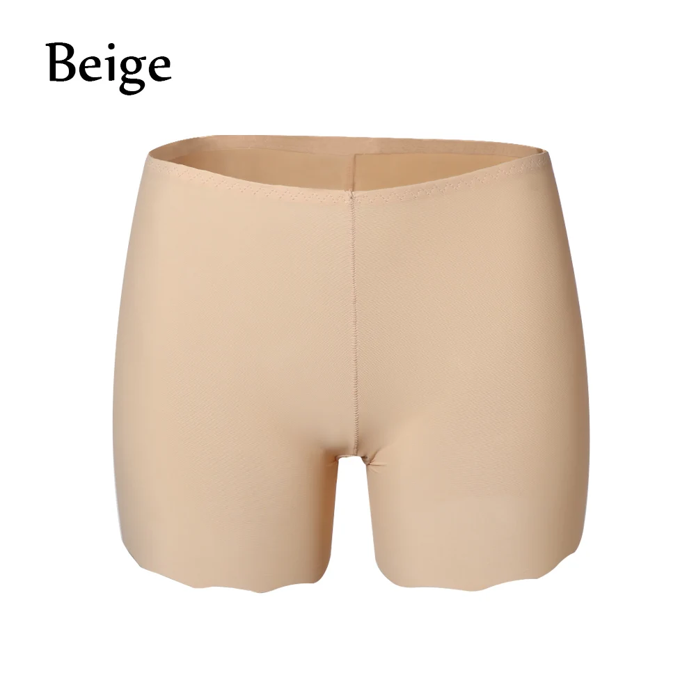 Beige 1 шт., женские модные защитные шорты, бесшовные нейлоновые брюки с высокой талией, невидимое нижнее белье, нижнее белье для женщин - Color: Beige