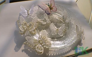 Оптовая 10 ШТ. Многоцветный diy стерео двойной слой бабочка вышивка кружевной ткани