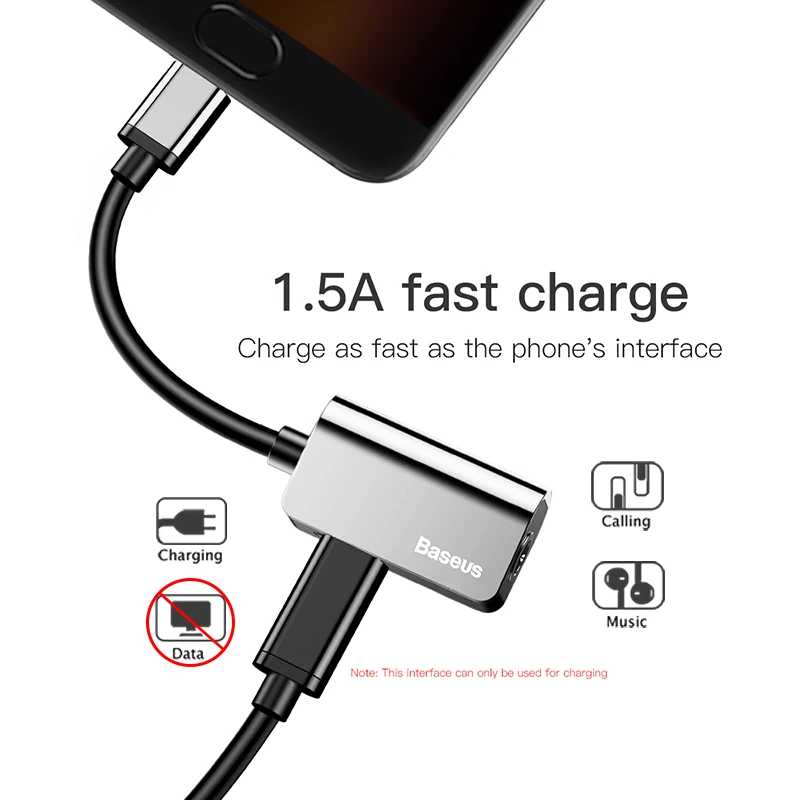 Аудиокабель Baseus с разъемами типа C и 3 5 мм|adapter type c|adapter 3.5mmadapter audio cable |