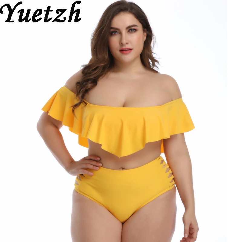 Новинка сексуальное бикини с высокой талией для женщин размера плюс купальник