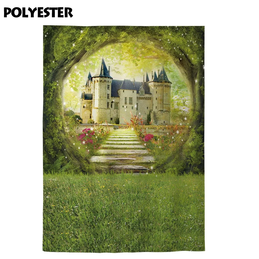Allenjoy fairytale castle photography backdrop wonderland magic spring nature background photocall shoot prop photobooth decor |