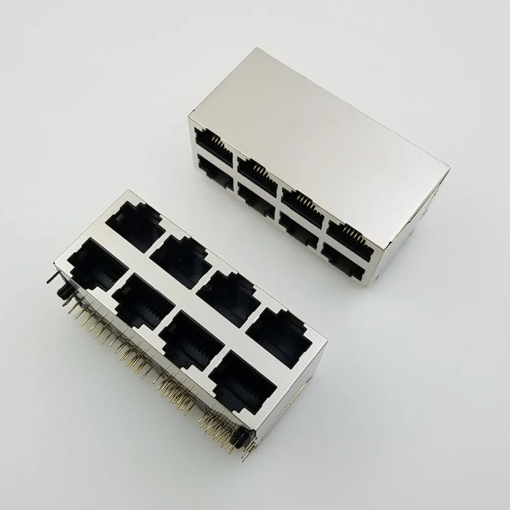 5 шт. горизонтальная RJ45 розетка 2*4 Сетевая 8P8C сетевой кабель интерфейс