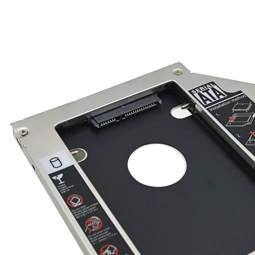 Алюминиевый переходник для установки второго жесткого диска 9 5 мм Optibay SATA 3 0 CD DVD
