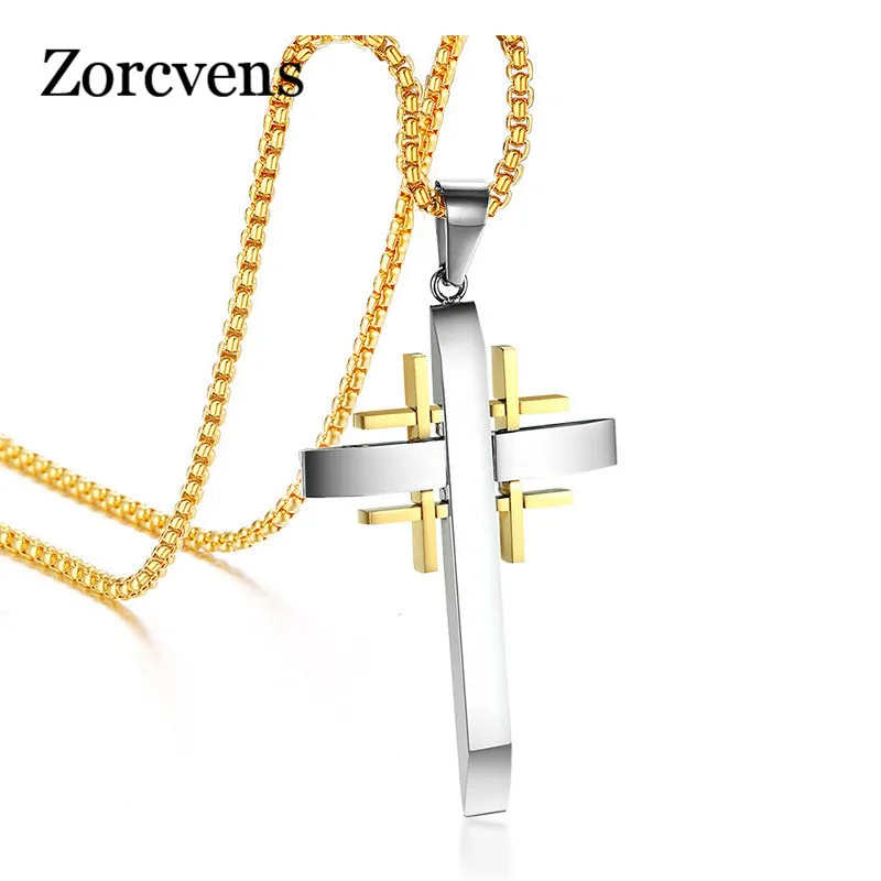 ZORCVENS крест кулон Цепочки и ожерелья Для мужчин цепи ювелирные украшения с