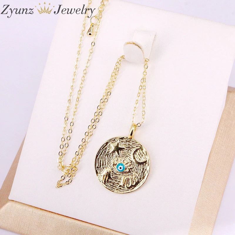 10 шт 2019 новый дизайн корейская мода Pave Eye CZ кулон Блестящий кристалл волшебная