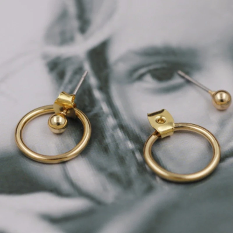 Новые Модные Простые геометрические круглые металлические золотые