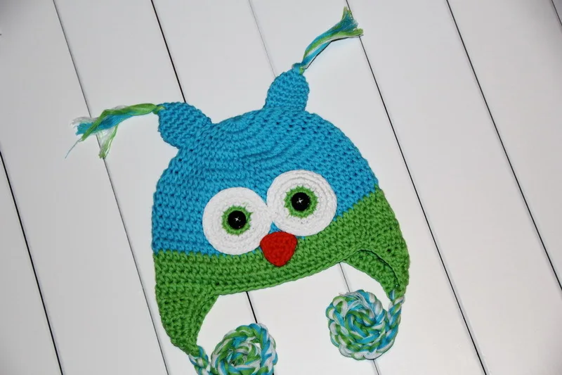 free shipping baby owl hat 100% cotton Lovely Owl Design Baby Boy Girls Handmade Knit Crochet Beanie Hat Cap Photo Prop | Детская одежда