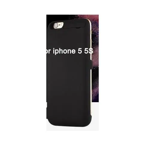 for i5 black Беспроводное зарядное устройство на заднюю панель с зажимом для аккумулятора, чехол для телефона 5000 мАч для apple iPhone 5 5S 6 6s 7 6 plus 6G 7 plus 5G 7 plus i6 - Цвет: for i5 black