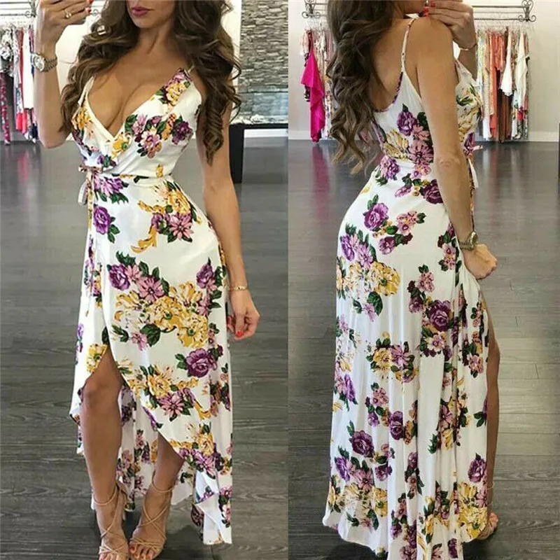 HIRIGIN новейшая мода 2020 женское Бохо цветочное длинное платье макси Вечерние