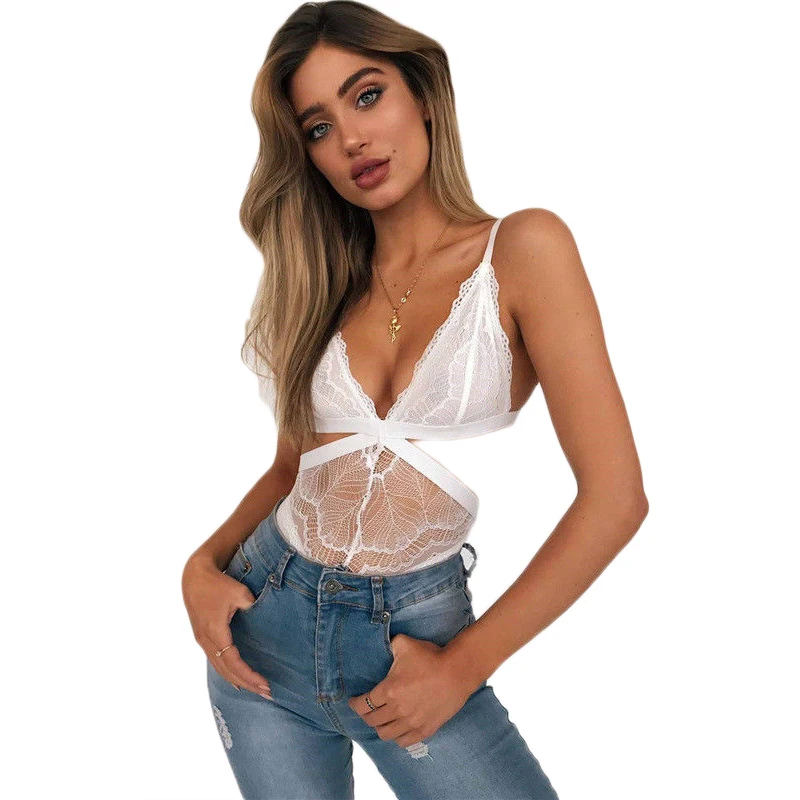 Женское Сексуальное Кружевное боди с цветочным принтом хит лета без рукавов пуш