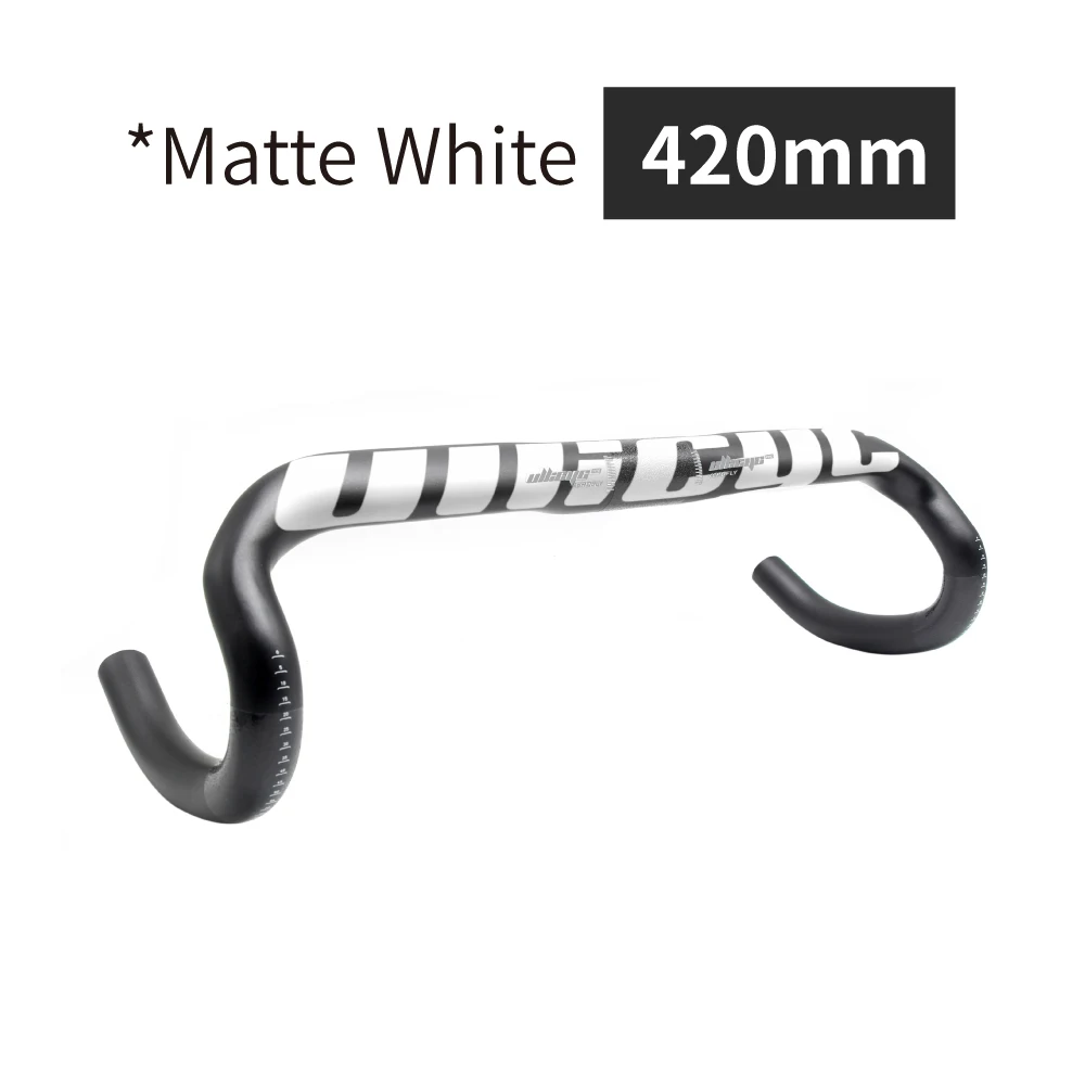 white Matte 400mm Горячая Распродажа новые ультра-светильник суперсильная, руль для шоссейного велосипеда, руль согнутый руль Углеродный волокно руль для велосипеда, руль 31,8 мм* 400/420/440 мм - Цвет: white Matte 400mm