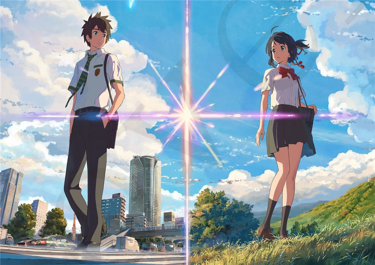 Японская мультяшная пленка плакаты Makoto Shinkai ваше имя наклейки на стену белая