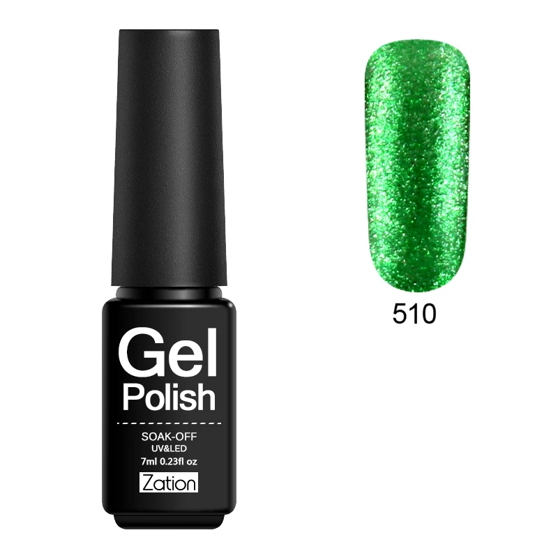 Гель-лак для ногтей Zation Bright Bling Platinum из цветной металлической фольги, Гель-лак с блестящими блестками, УФ светодиодный Гель-лак для ногтей - Цвет: 510