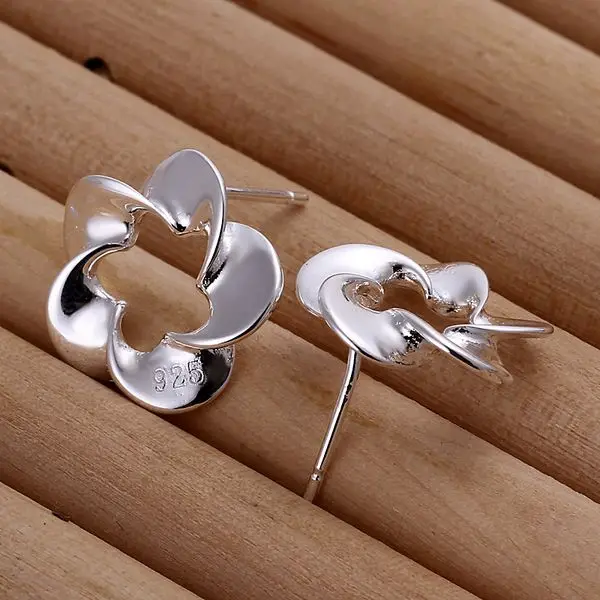 Серьги с покрытием из серебра 925 пробы ювелирные изделия витая бриллиант E190 |