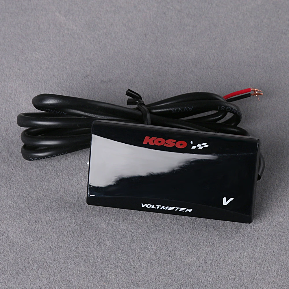 Универсальный 12 V мотоциклов KOSO Мини цифровой дисплей Вольтметр, Вольтметр для Honda Yamaha Kawasaki все