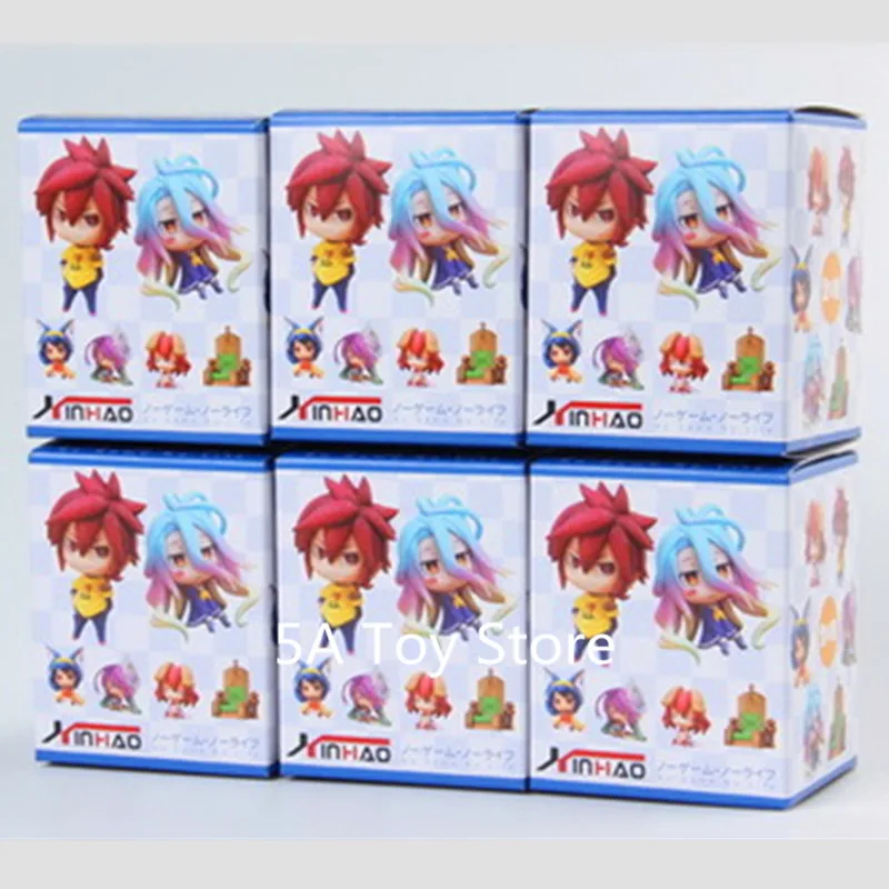 

6pcs/set Anime Figure No Game No Life Sora Shiro hatsuse izuna Jibril PVC Action Figures Collectible Model Toys Doll