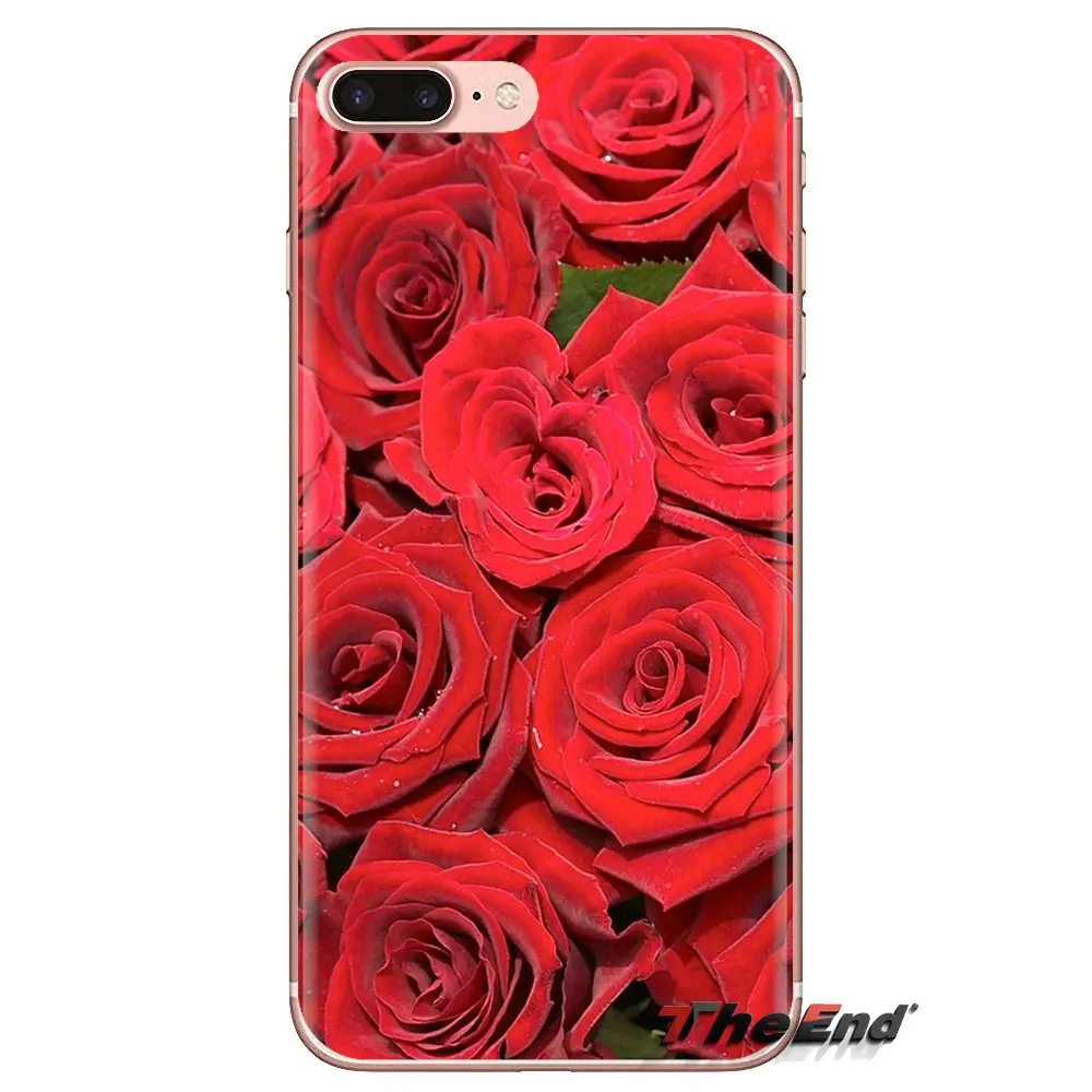 Прозрачный чехол из ТПУ с красными розами для Huawei G7 G8 P7 P8 P9 P10 P20 P30 Lite Mini Pro P Smart Plus 2017