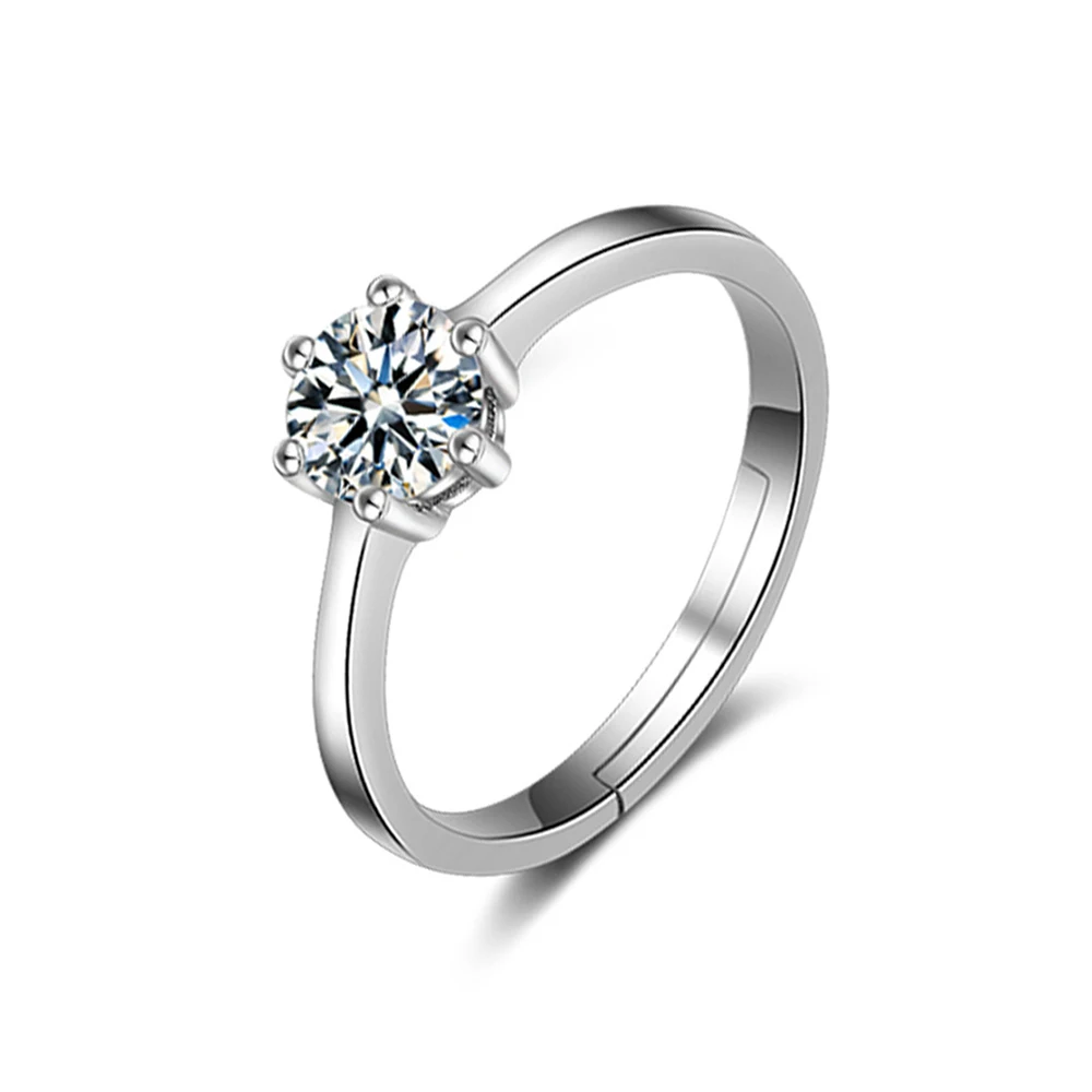 Fashion jewelry Crystal sparkling zircon Wedding Engagement Rings for Couples silver color Adjustable Ring women men Hot | Украшения и