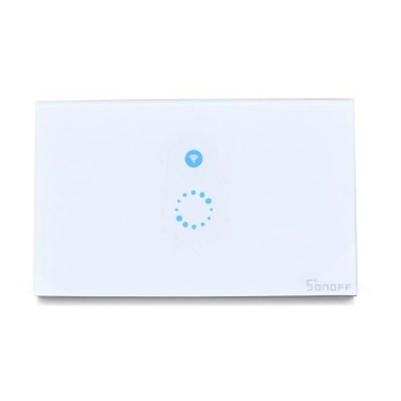 Sonoff умная сенсорная стена ЕС стеклянная панель Переключатель Wifi беспроводной умный дом 1 банда 1 способ светодиодный контроллер таймер 2А розетка