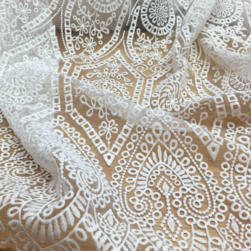 5 ярдов/партия Новый Белый Цвет африканская вышивка гипюр кружевная ткань 2015