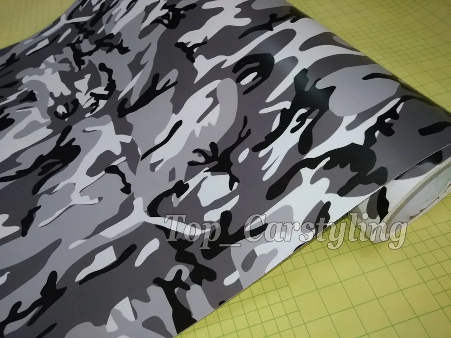 100x50 см (39 &quotx 19&quot) матовая зимняя камуфляжная обертка винил для