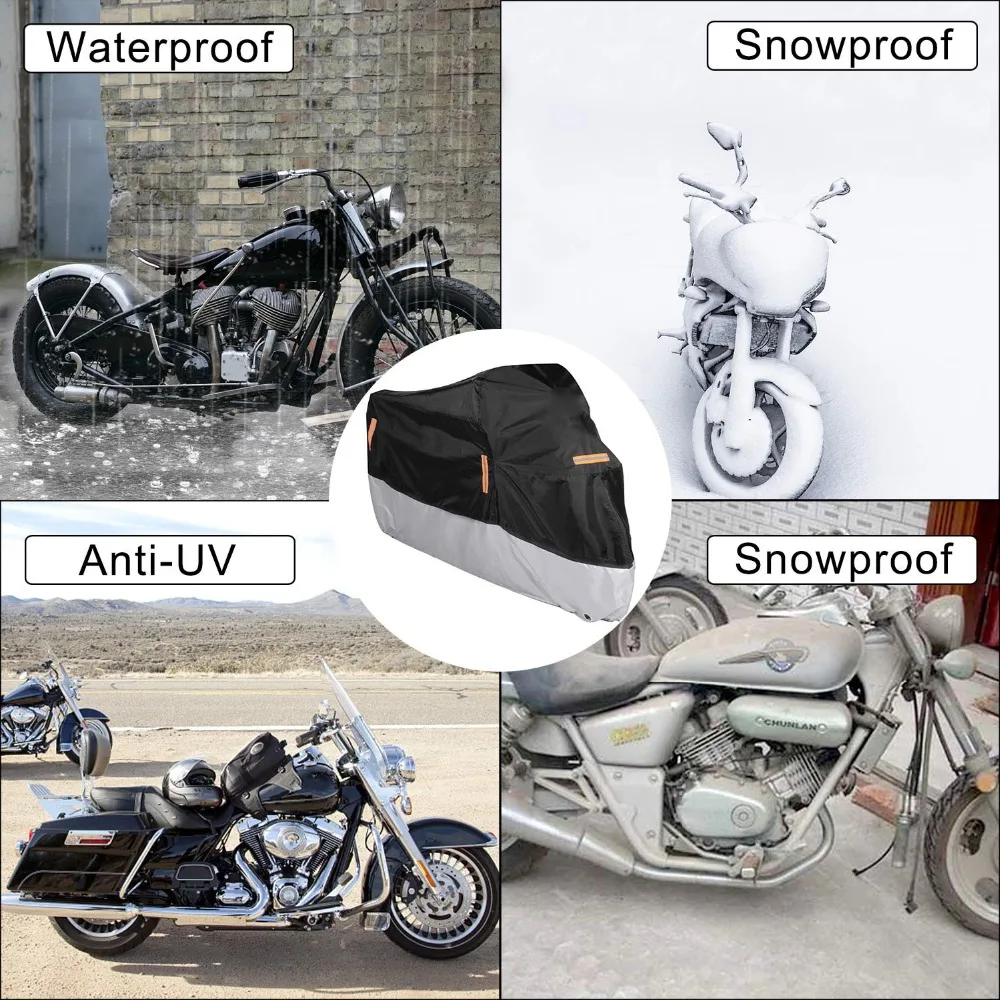 Joyila Waterproof Lightweight Motorcycle Cover Rainproof Dustproof Snowproof UV Protective for Outdoor Motorbike Rain |