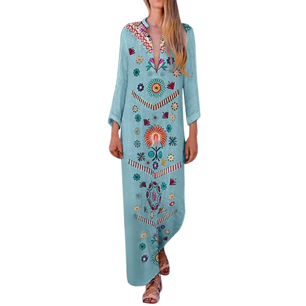 CALOFE 2019 модное женское весеннее платье с длинным рукавом v образным вырезом