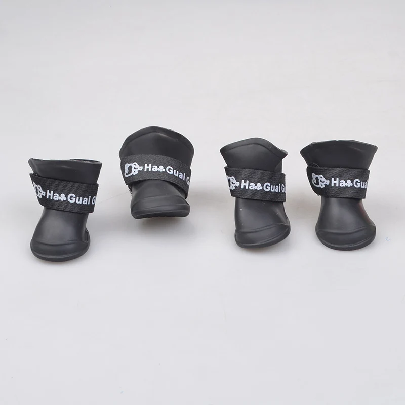 4x милые водонепроницаемые сапоги для собак защитная резиновая обувь дождя яркие