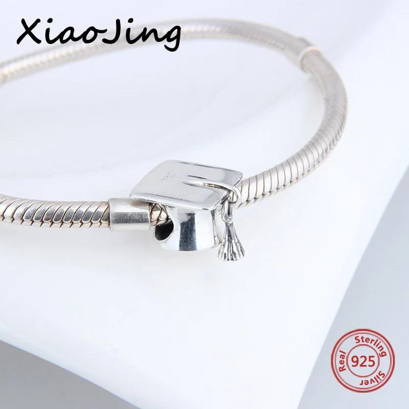 Fit pandora bracelet charms silver 925 original scholar Cap Shape Charms beads The graduation season Gift beads jewelry making