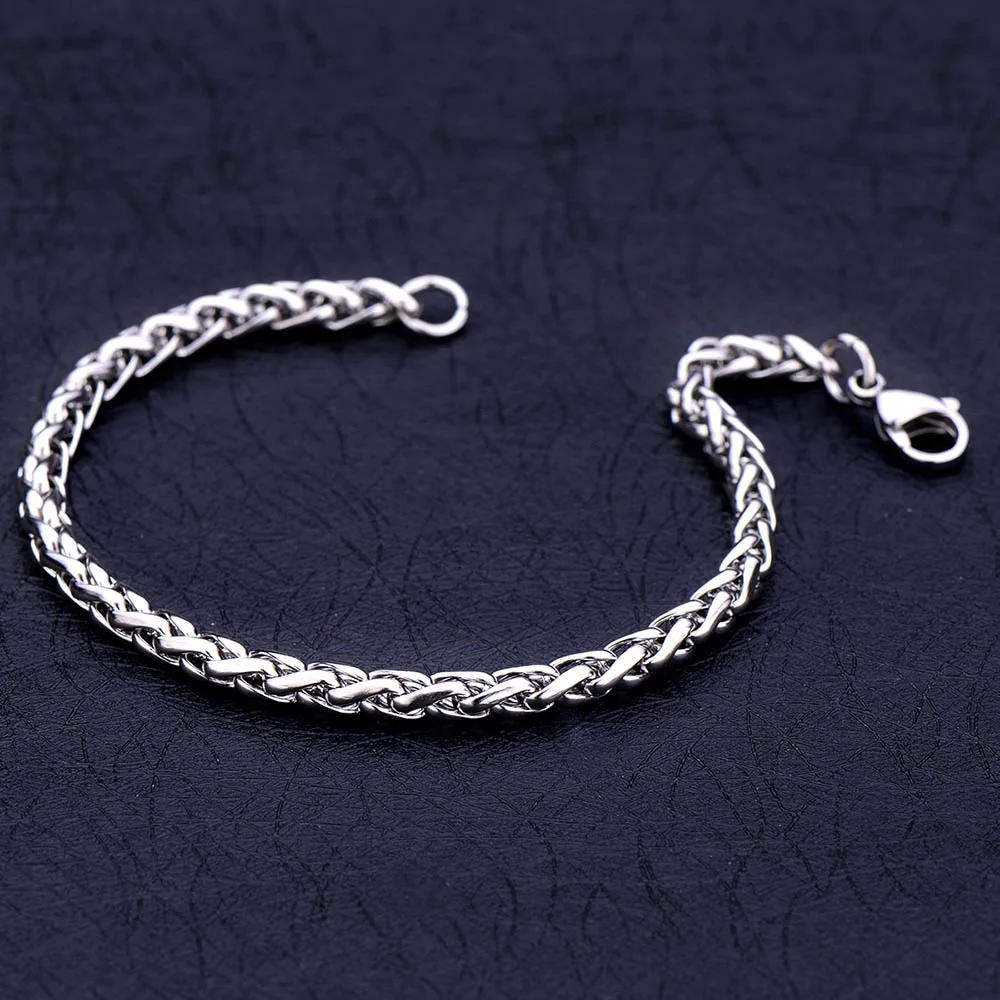 3mm keel bracelet Титановый стальной корабельный браслет ожерелье цветок Орхидея цепь модный мужской браслет из нержавеющей стали - Окраска металла: 3mm keel bracelet