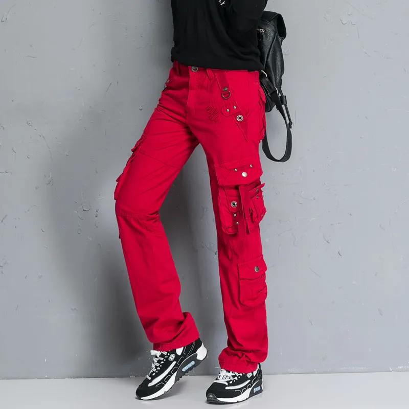 Брюки карго женские с несколькими карманами для осени и зимы большие размеры|green