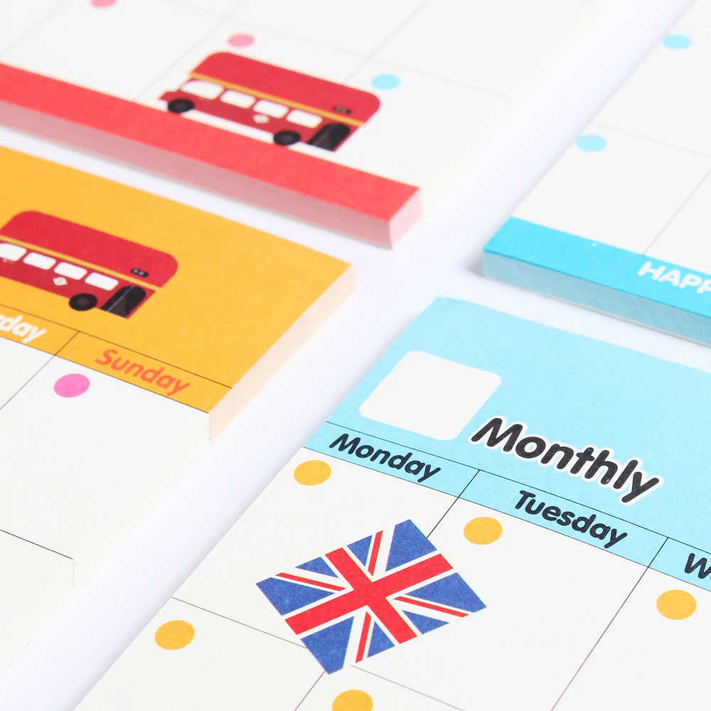 Милый мультфильм английская серия человек стол планировщик блокнот