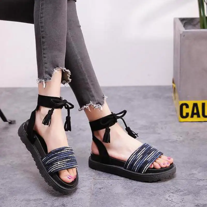 Босоножки на танкетке женские сандалии гладиаторы римские платформе с открытым