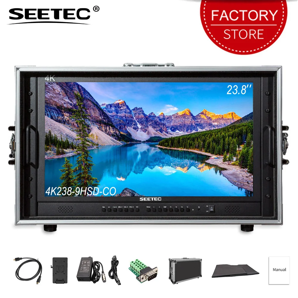 SEETEC 4K238-9HSD-CO 23,8 дюймов переносить на вещательный монитор 4 K Ultra HD 3840x2160 lcd ips экран с HDMI 3g SDI DVI VGA