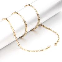 10pcslots wholesale 16 40 cute gold tone o chain table necklace 316l stainless steel for diy pendant accessories