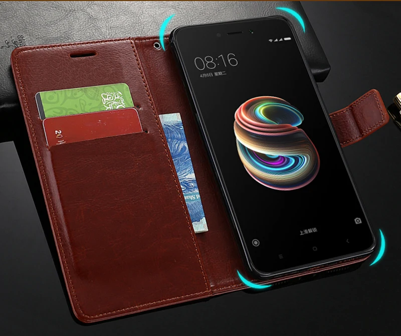 Кожаный чехол кошелек с откидной крышкой для Xiaomi Redmi 6A Note 6 Pro защитный телефона Mi A2