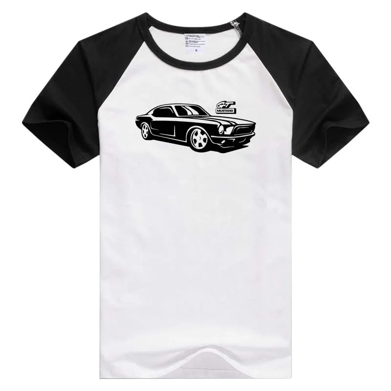 Фото Повседневная мужская футболка для Ford Mustang Классическая модель с коротким рукавом Повседневная мужская футболка для Ford Mustang Классическая модель с коротким рукавом
