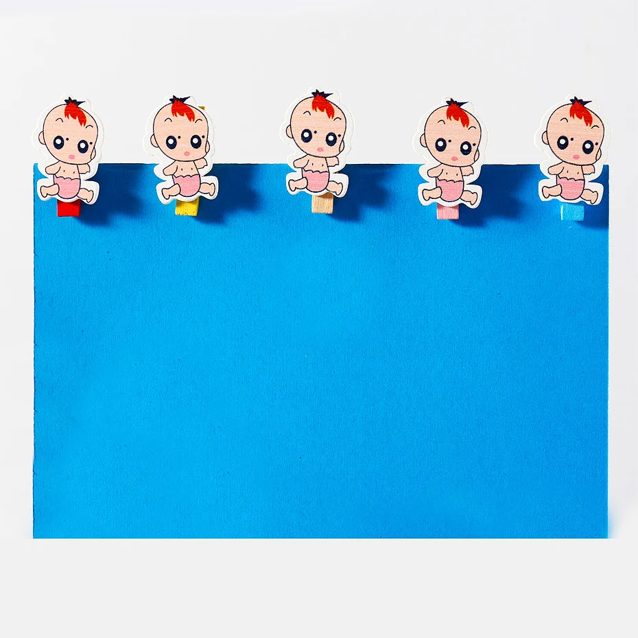 20 шт. мини твердой древесины клип домашнего интерьера меню с веревкой фото