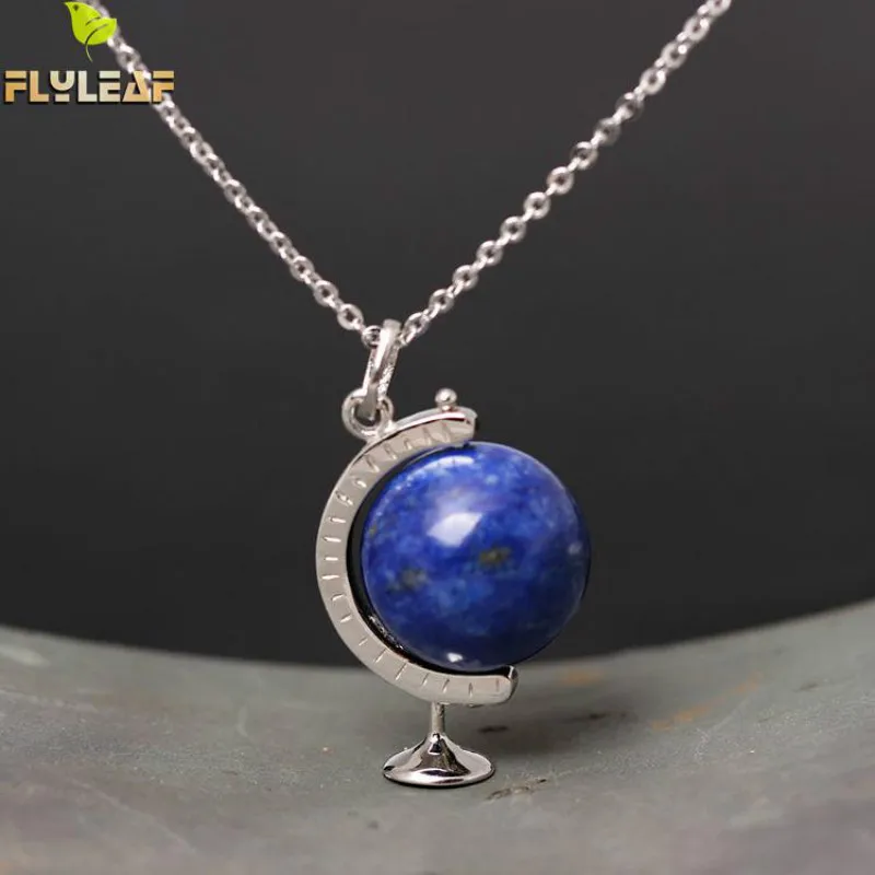 Женский кулон из серебра 925 пробы с лазуритом|globe necklace|pendants for womennecklaces & pendants |