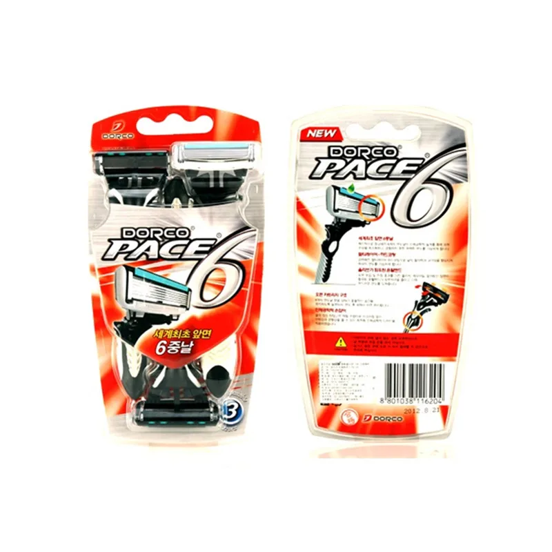 3Pcs/lot Original Shaver Pace 6 Blades Razor Blade Shaving Personal Stainless Steel Safety for Men | Бытовая техника