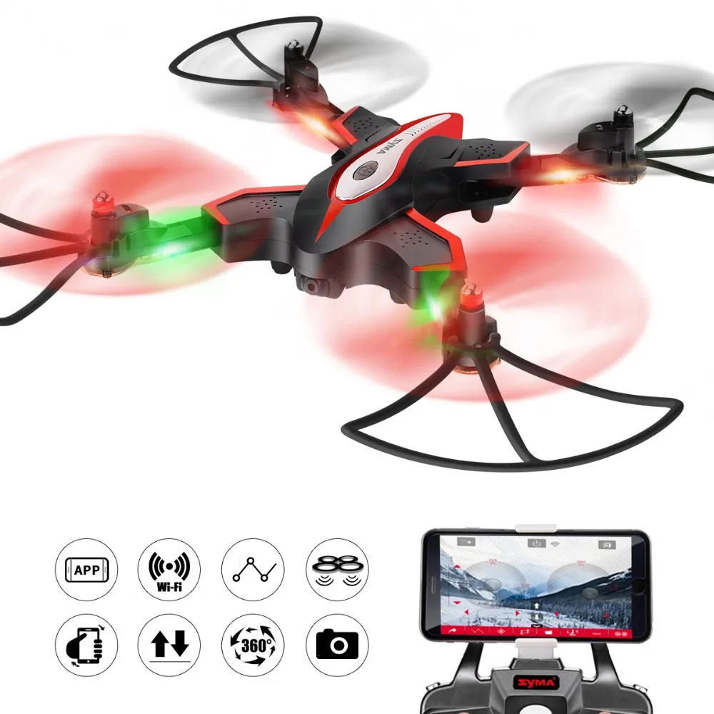 SYMA официальный Дрон X56W с камерой HD Wifi FPV RC вертолет складной Квадрокоптер