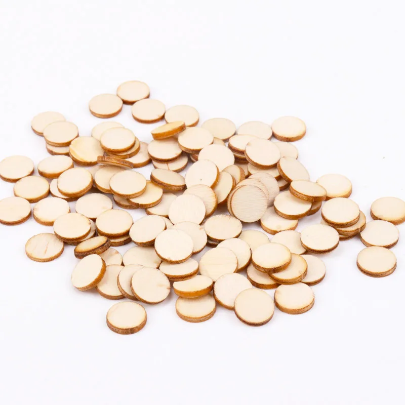 Круглые аксессуары из натурального дерева ручной работы для скрапбукинга