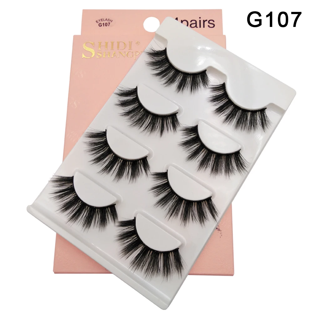 G107 3D норковые накладные ресницы натуральные Толстые вьющиеся ресницы для наращивания ресниц аксессуары для макияжа норковые полосы ресницы Maquillaje - Длина: G107