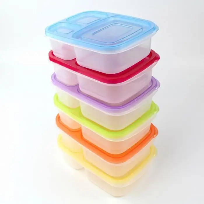 Портативная микроволновая печь Bento герметичный Ланч-бокс с крышкой 3 отделения контейнер для еды для пикника школьные ящики для хранения для детей и взрослых