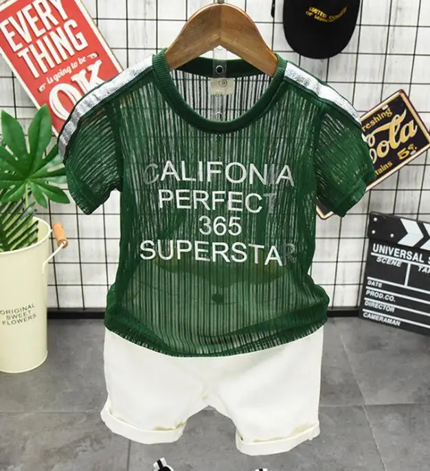 2019 Retail Children's clothing short-sleeved T-shirt suit 2018 new 2-3-4-5-6-7 years old boy summer two-piece tide 4 |
