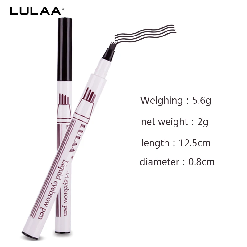 Жидкий карандаш для бровей Lulaa Водостойкая Подводка с 4 головками и татуажной