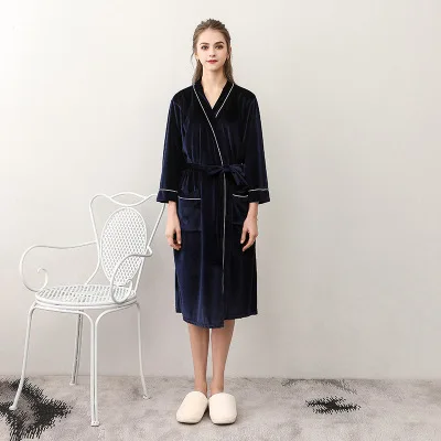 Новинка бархатные халаты Осенний роскошный халат для пар женская одежда сна
