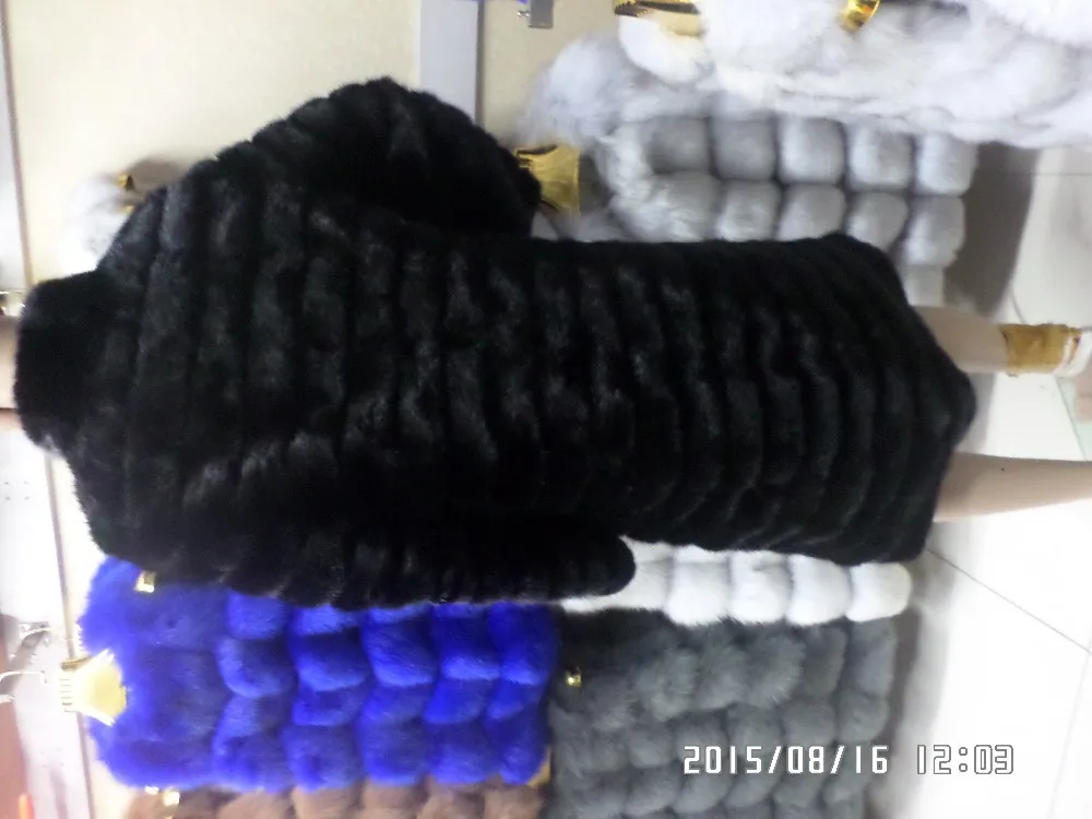 Mink fur coat 100 cm long sleeve