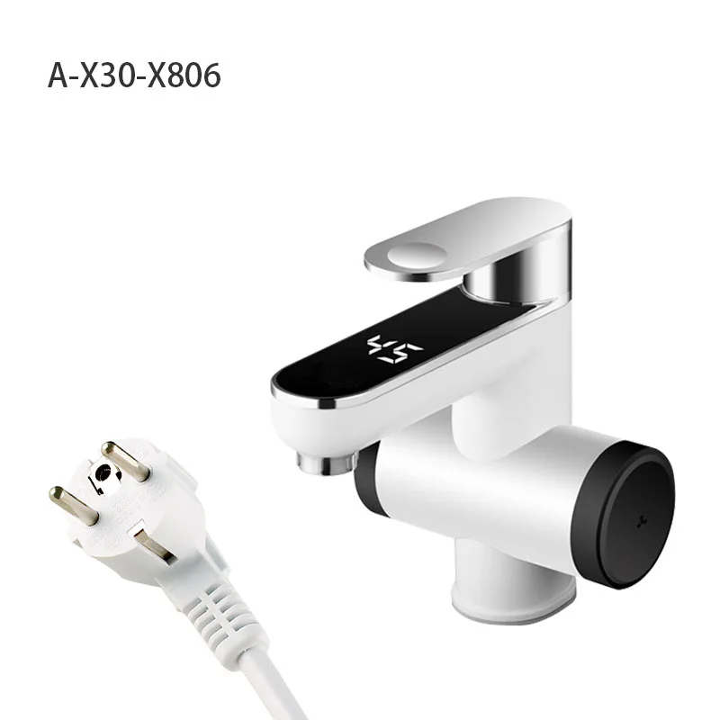 A-X30-X806 Kbxstart Calentador De Agua Electrico 220 в мини-подогреватель для воды кран Электрический кран для холодной и горячей воды выбрать протектор утечки ЕС вилка - Цвет: A-X30-X806