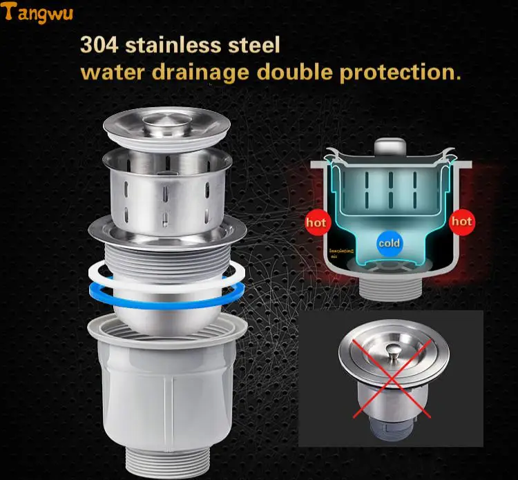Кухонные раковины Tangwu раковина с двойным основанием кухонная из нержавеющей